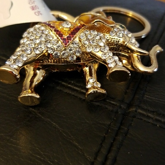 New Lucky Elephant Rhinestone Crystal Keyring - Picture 6 of 7